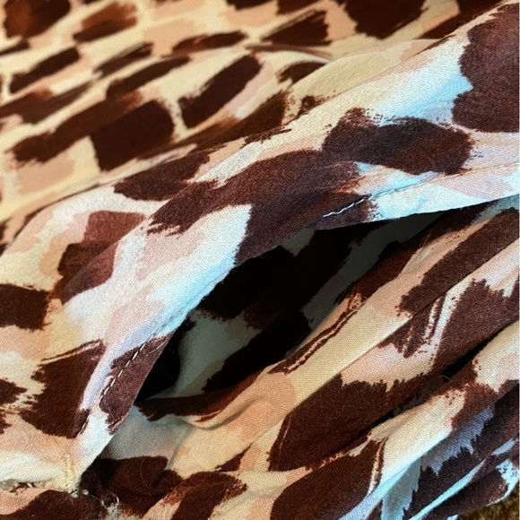 FEMELLA Brown & Pink 3/4 Sleeve Button Front Midi Dress, Size 3x - Picture 6 of 13